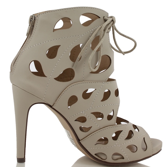 Size 6 Clay Teardrop Lace Up Open Toe High - Picture 3 of 7